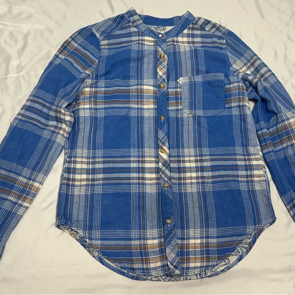 ⭐️5/25⭐️Cherokee Blue and Brown Plaid Men's Shirt